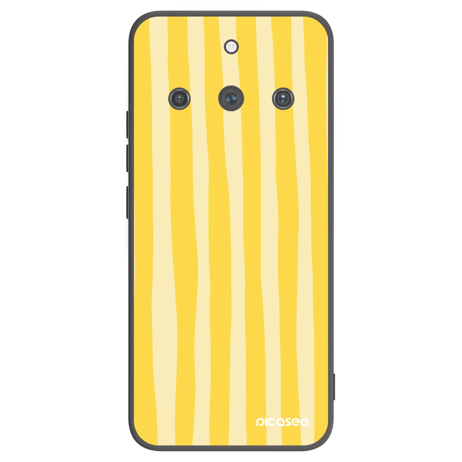 Picasee crna silikonska maskica za Realme 11 Pro+ - Lines lemon