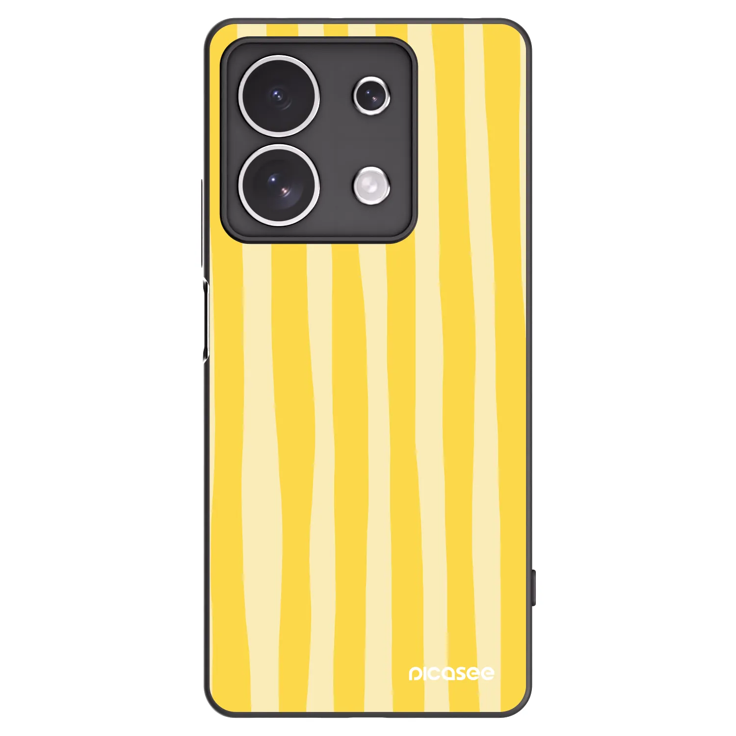 Picasee crna silikonska maskica za Xiaomi Redmi Note 13 4G - Lines lemon