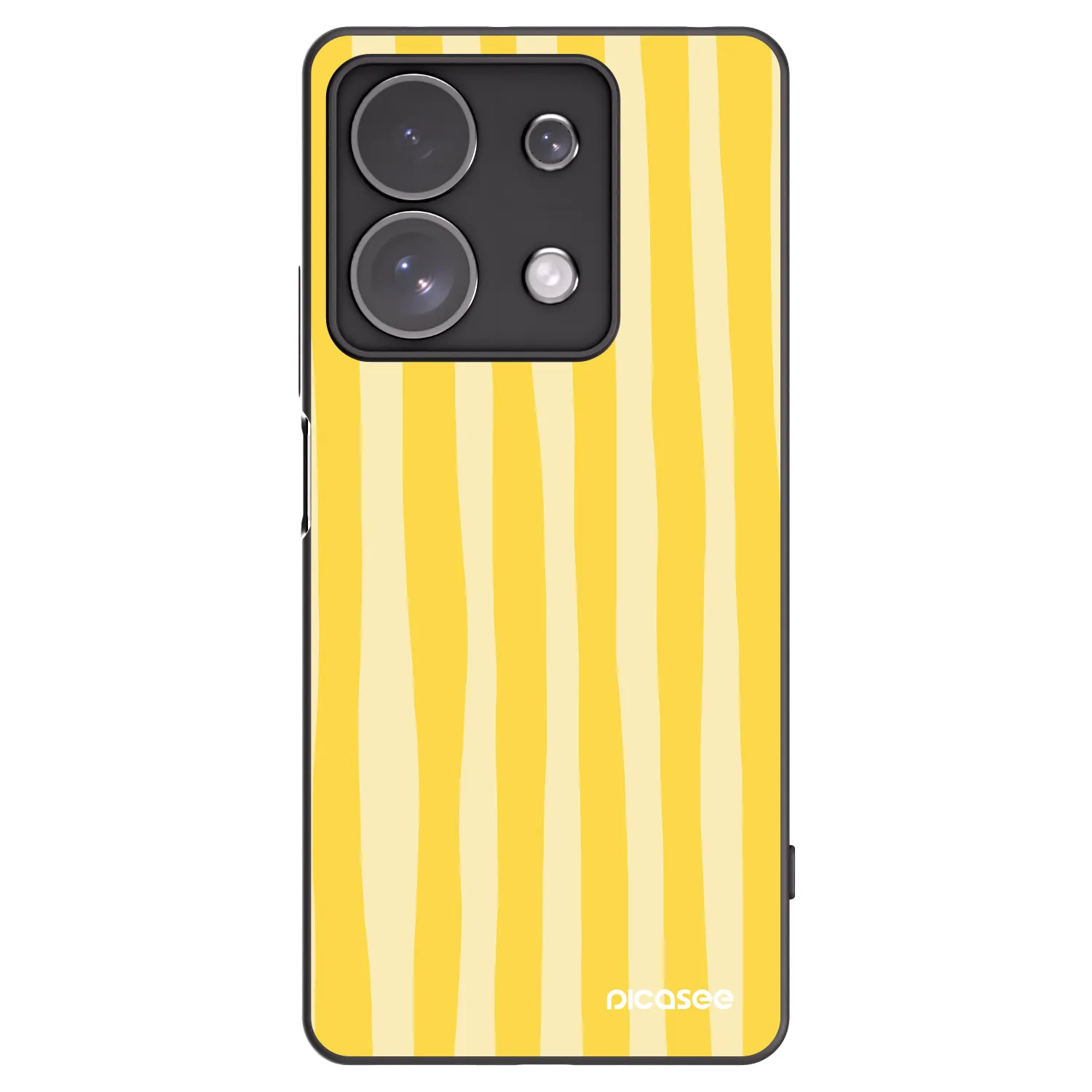 Picasee crna silikonska maskica za Xiaomi Redmi Note 13 Pro 4G - Lines lemon