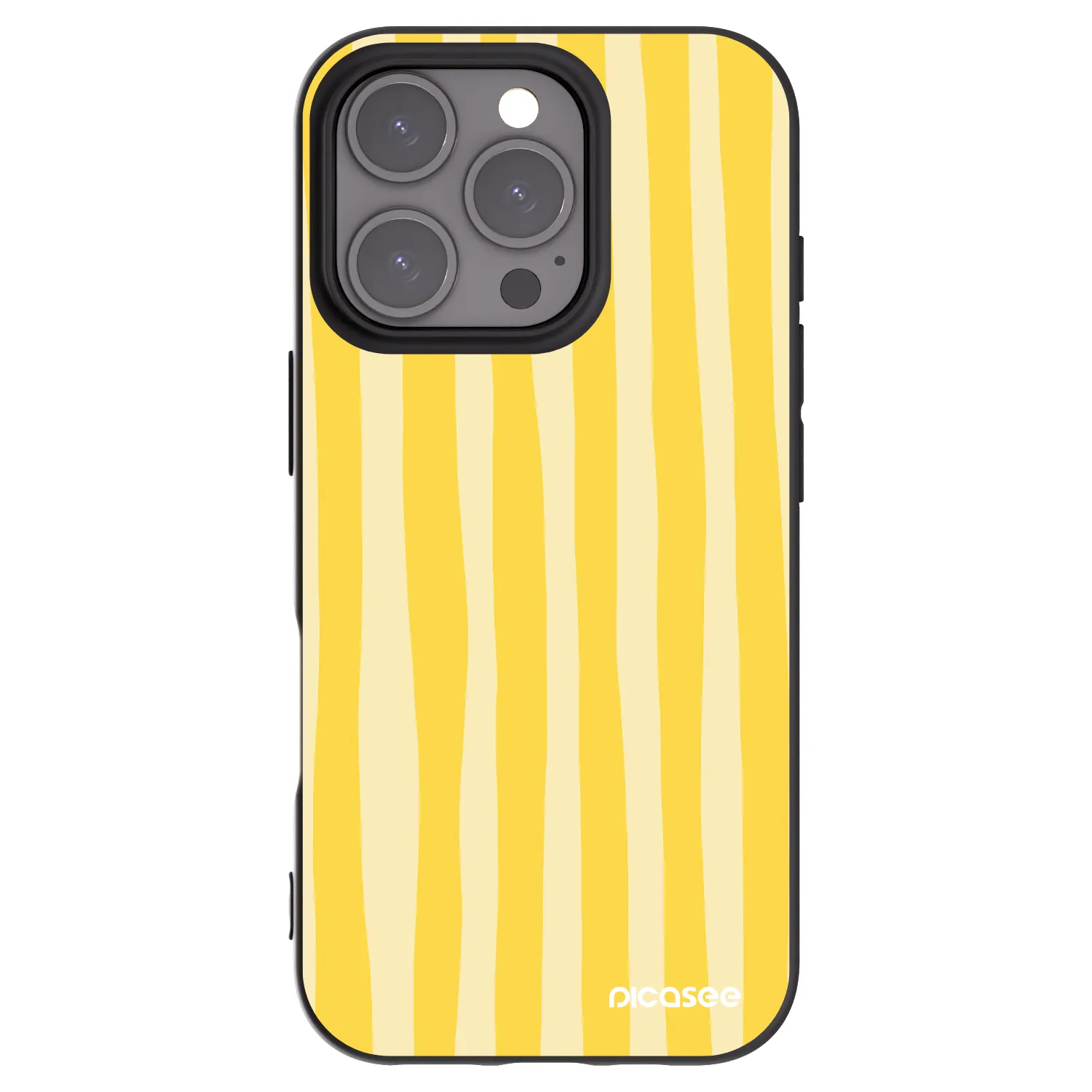Picasee crna silikonska maskica za Apple iPhone 16 Pro - Lines lemon