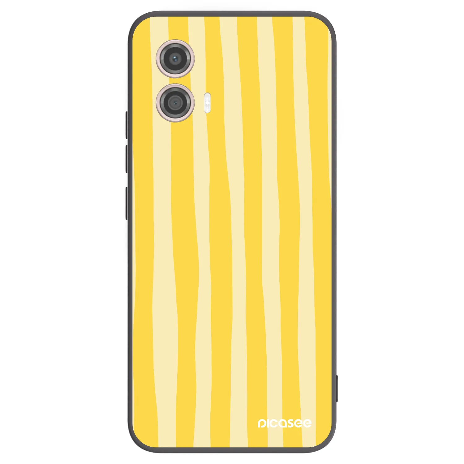 Picasee crna silikonska maskica za Motorola Moto G53 5G - Lines lemon