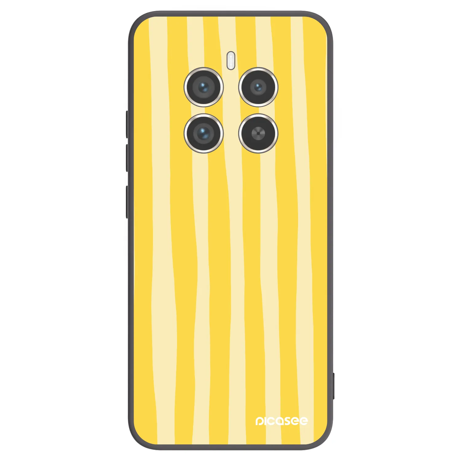 Picasee crna silikonska maskica za Realme 12 Pro 5G - Lines lemon