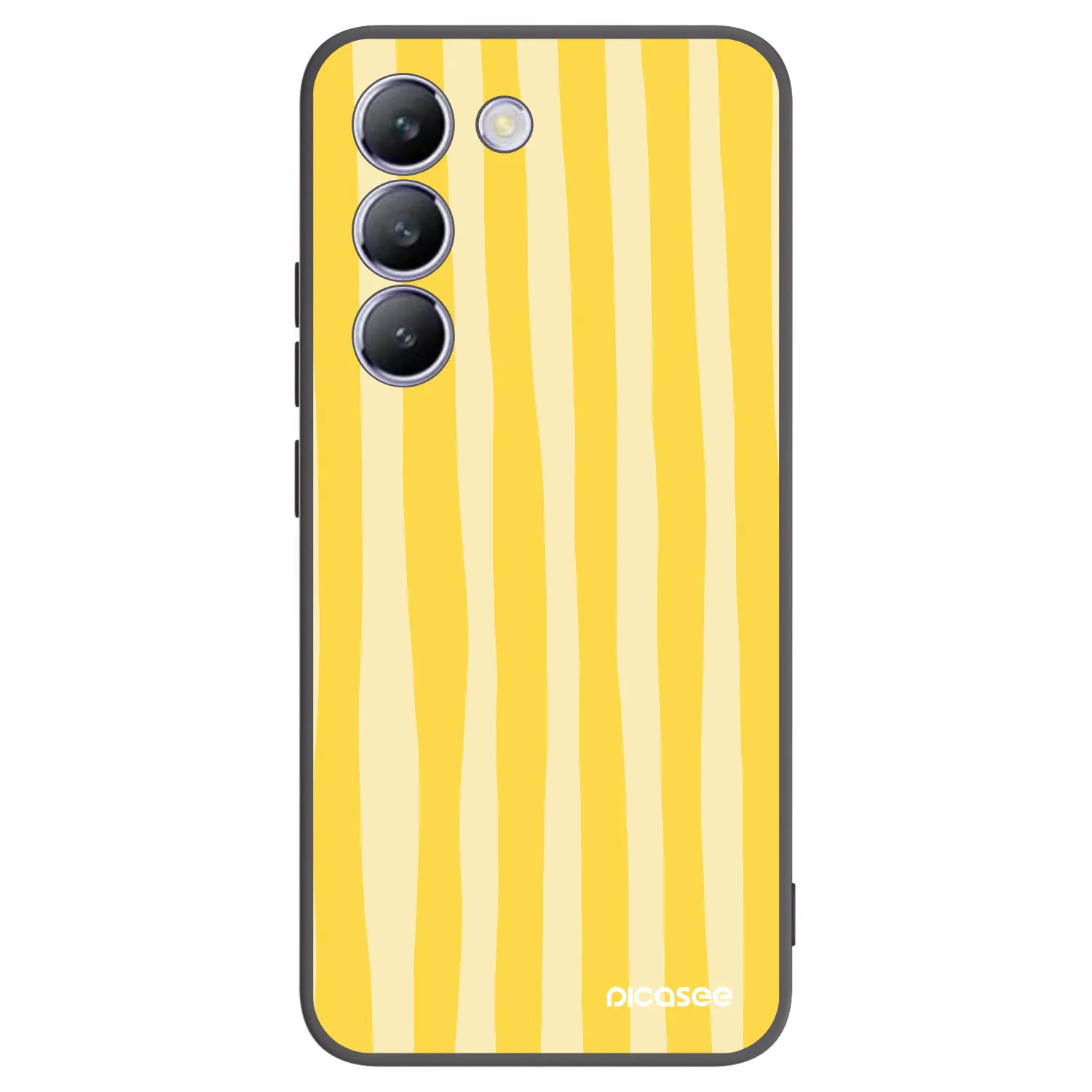 Picasee crna silikonska maskica za Vivo V40 SE 5G - Lines lemon