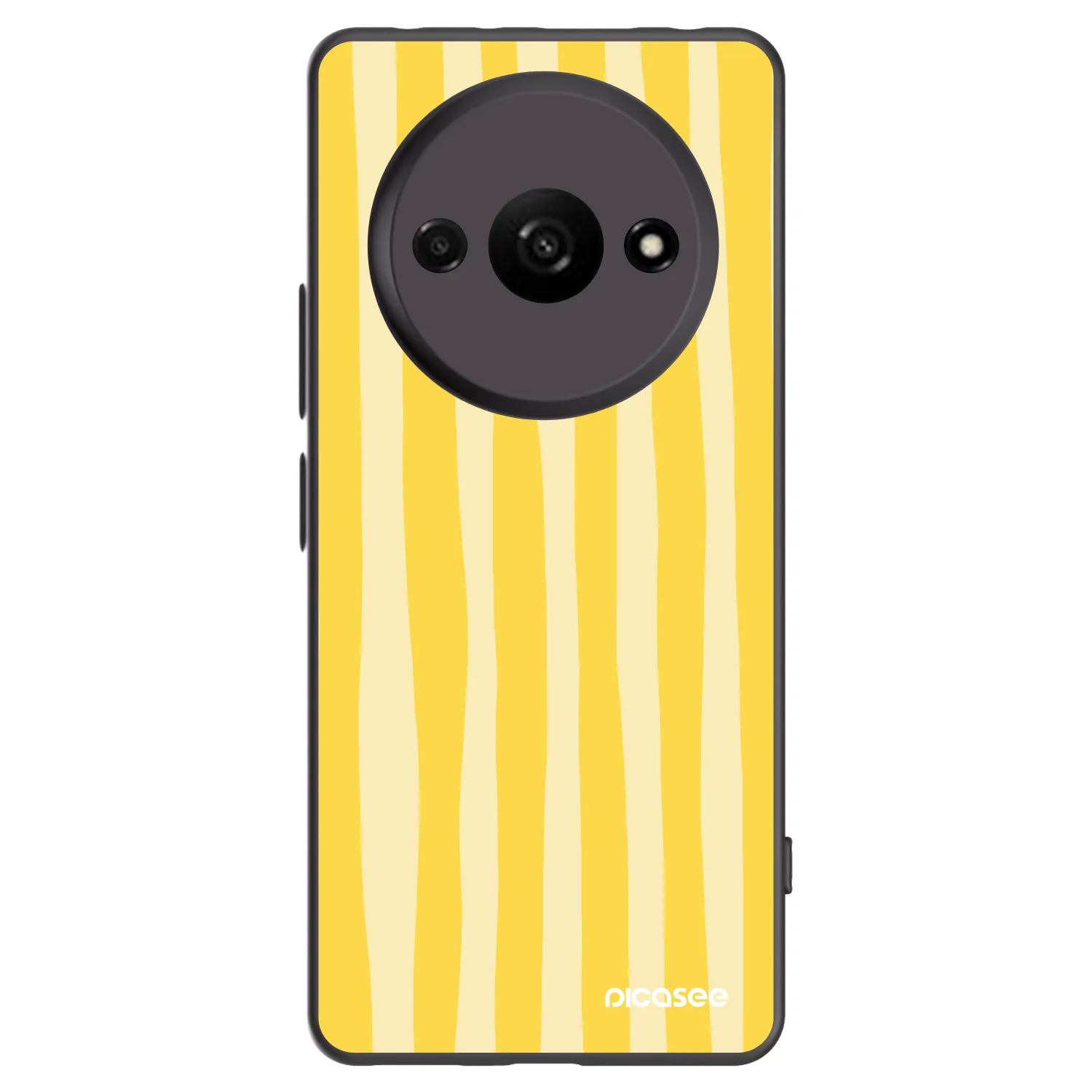 Picasee crna silikonska maskica za Xiaomi Redmi A3 - Lines lemon