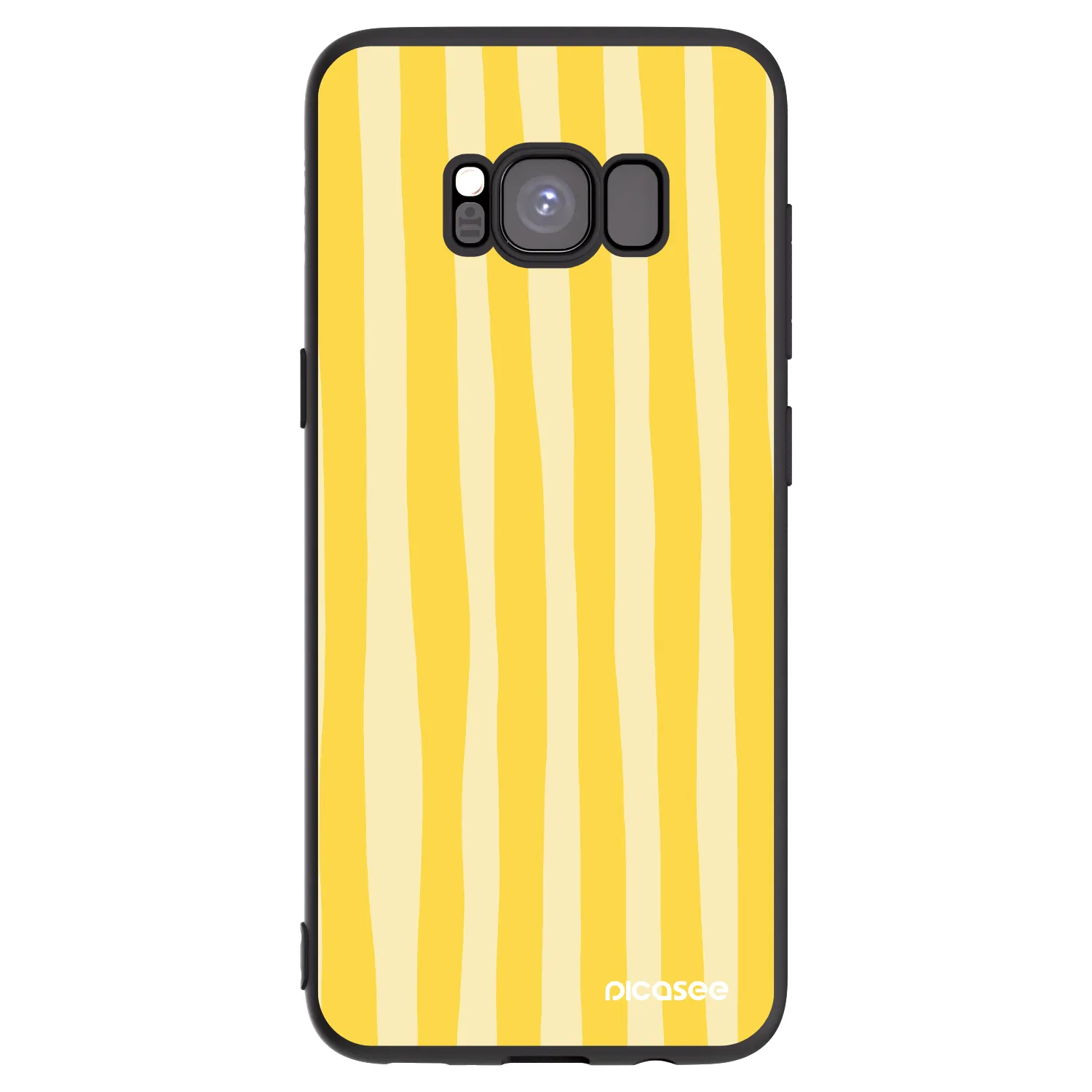 Picasee crna silikonska maskica za Samsung Galaxy S8 G950F - Lines lemon