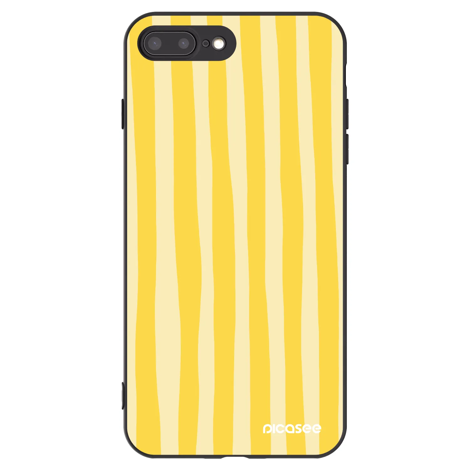 Picasee crna silikonska maskica za Apple iPhone 8 Plus - Lines lemon