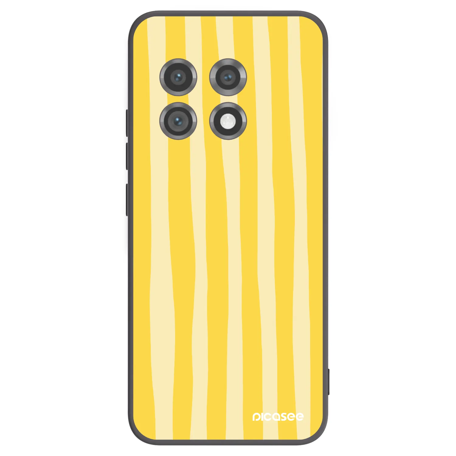 Picasee crna silikonska maskica za OnePlus 11 5G - Lines lemon