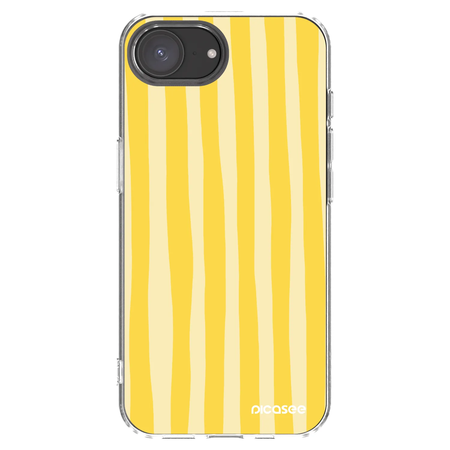 Picasee silikonska prozirna maskica za Apple iPhone 16e - Lines lemon