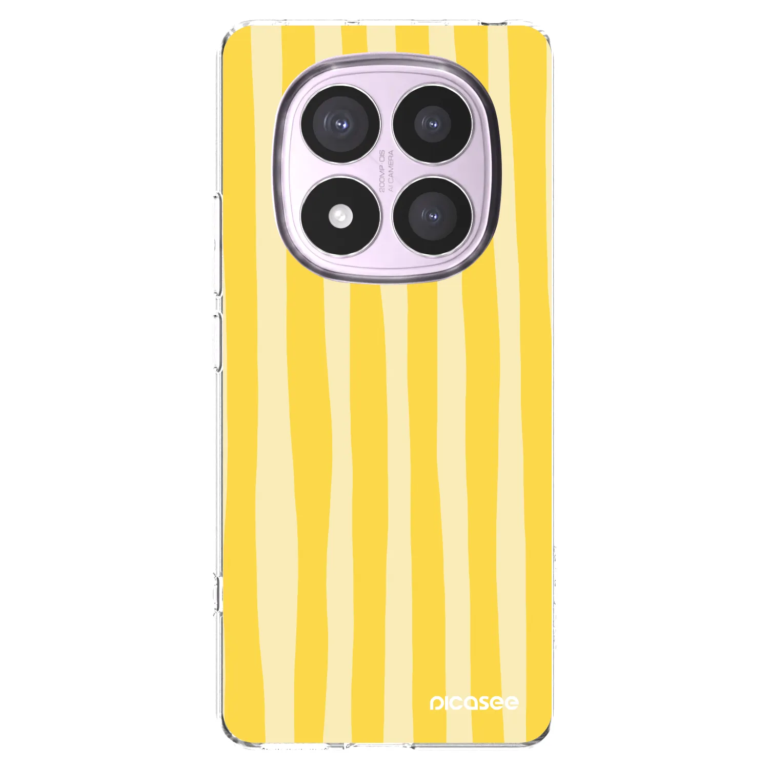 Picasee silikonska prozirna maskica za Xiaomi Redmi Note 14 Pro 5G - Lines lemon
