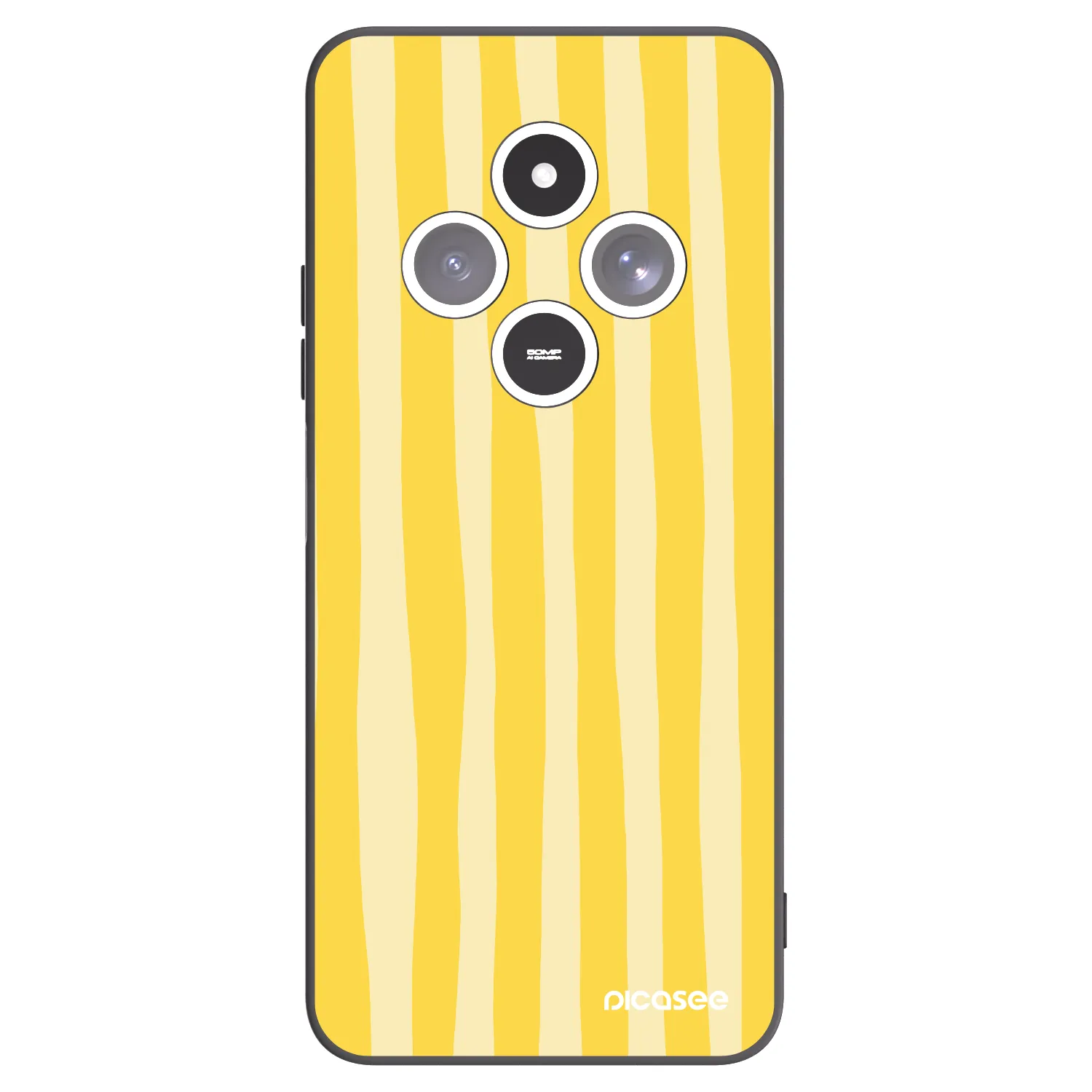 Picasee crna silikonska maskica za Xiaomi Redmi 14C - Lines lemon