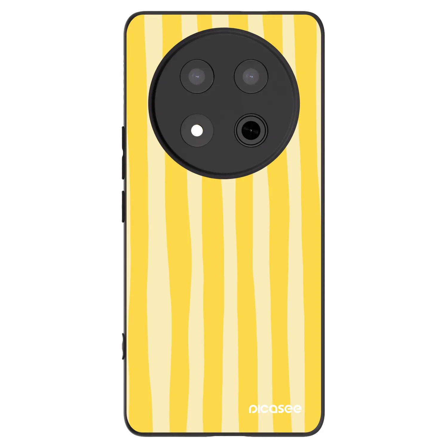 Picasee crna silikonska maskica za Honor Magic7 Lite 5G - Lines lemon