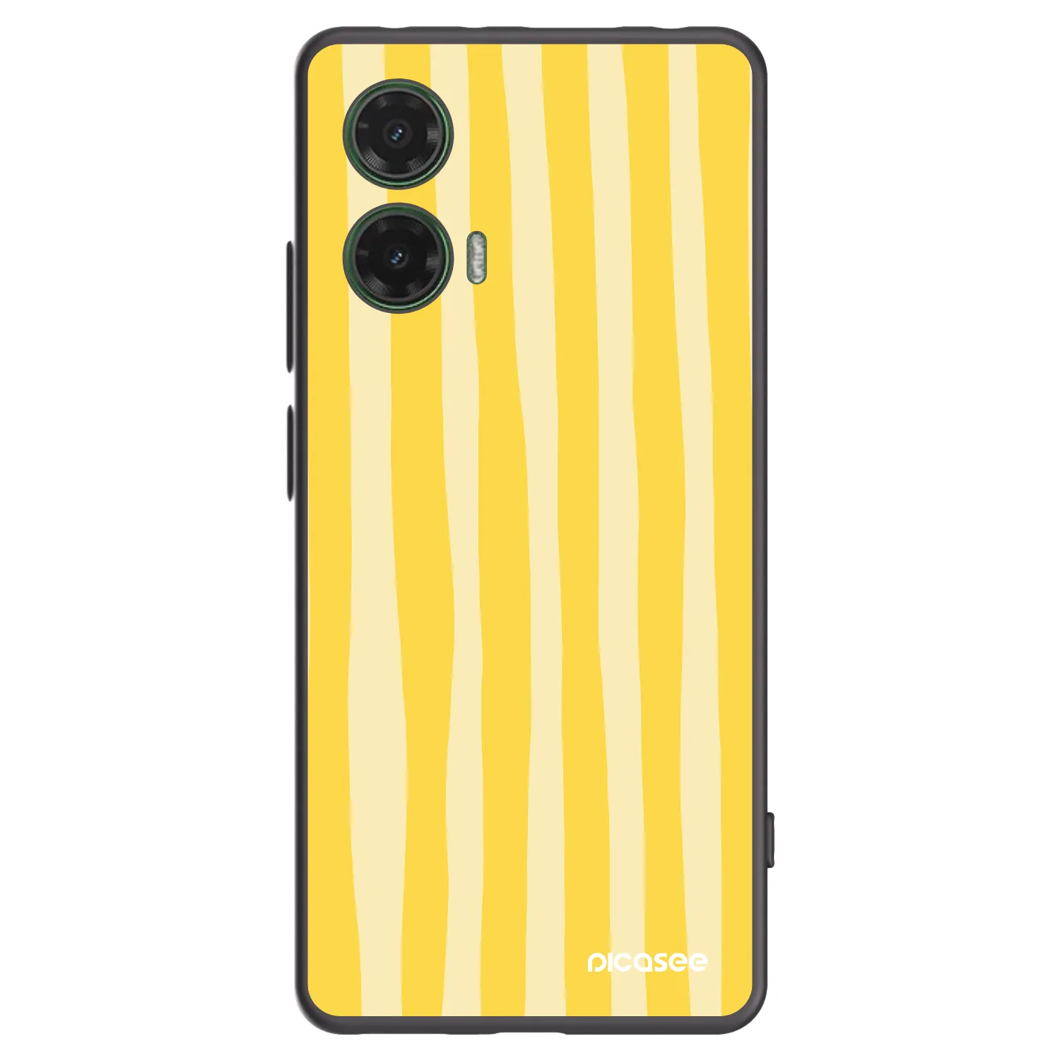 Picasee crna silikonska maskica za Motorola Moto G35 5G - Lines lemon