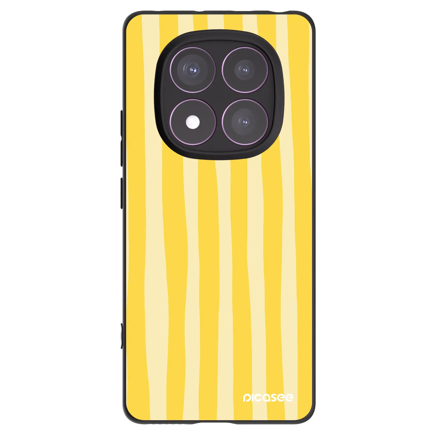 Picasee crna silikonska maskica za Xiaomi Redmi Note 14 Pro 4G - Lines lemon