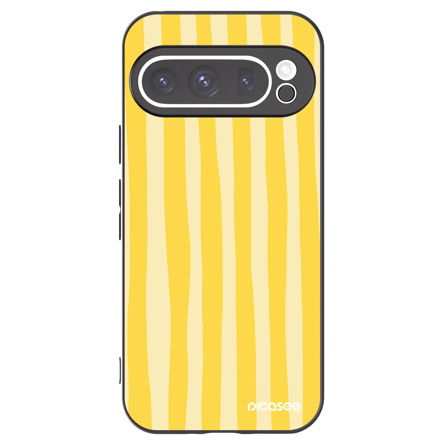 Picasee crna silikonska maskica za Google Pixel 9 Pro - Lines lemon