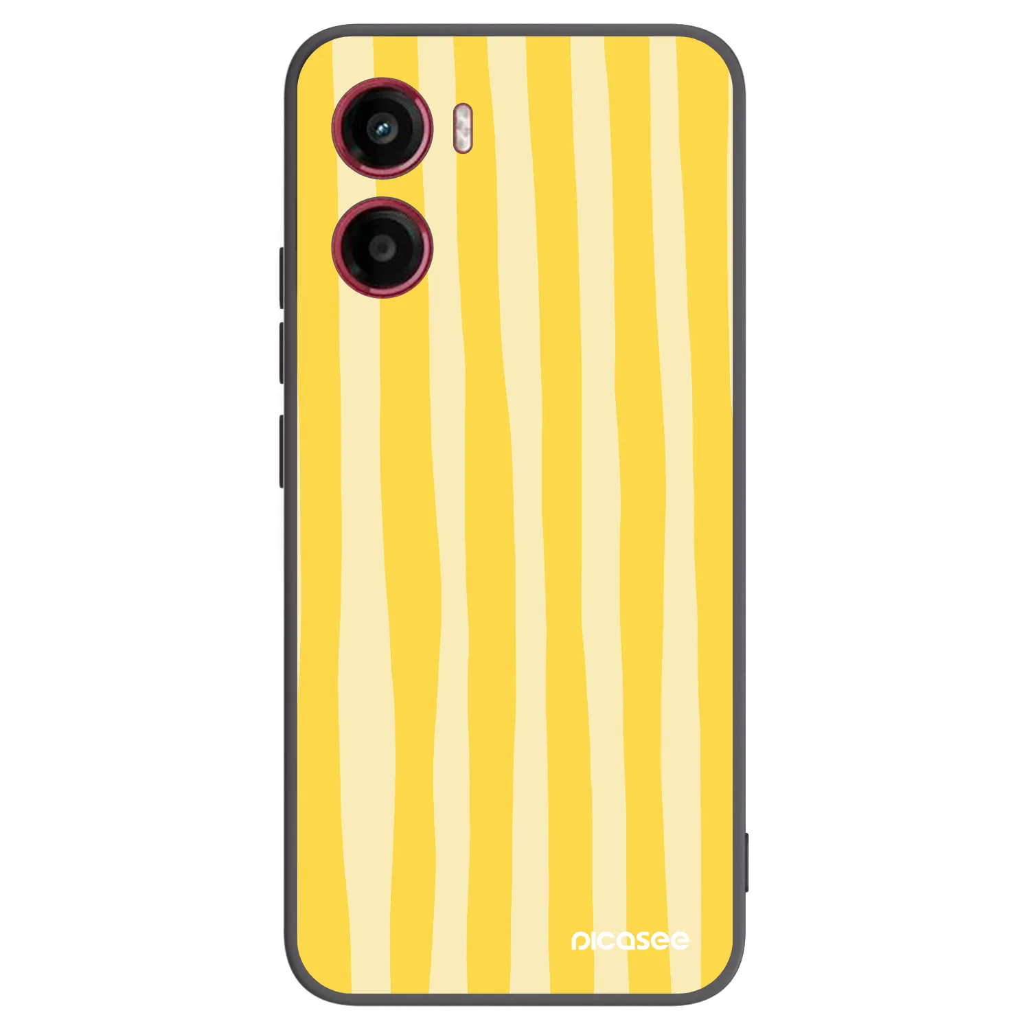 Picasee crna silikonska maskica za Motorola Moto G05 - Lines lemon