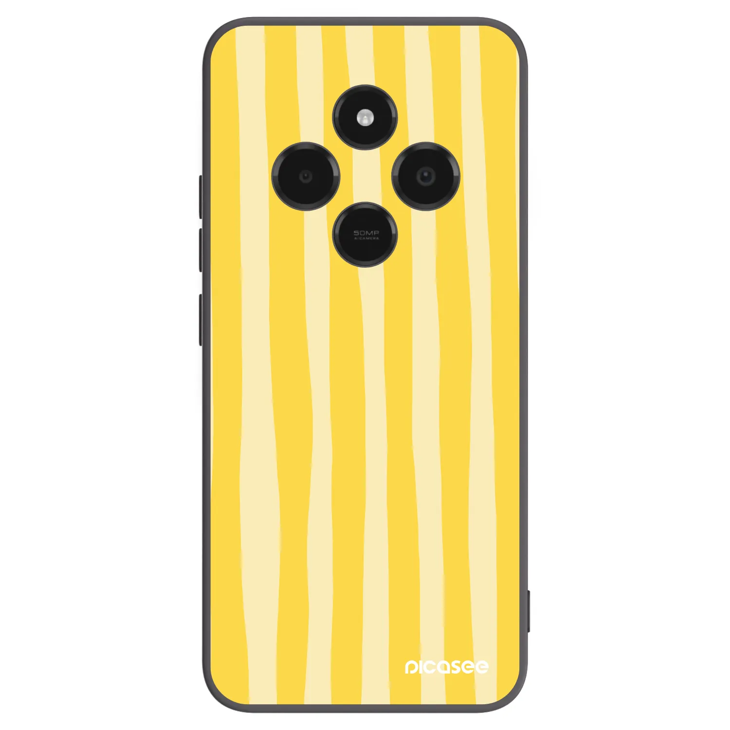Picasee crna silikonska maskica za Xiaomi Poco C75 - Lines lemon