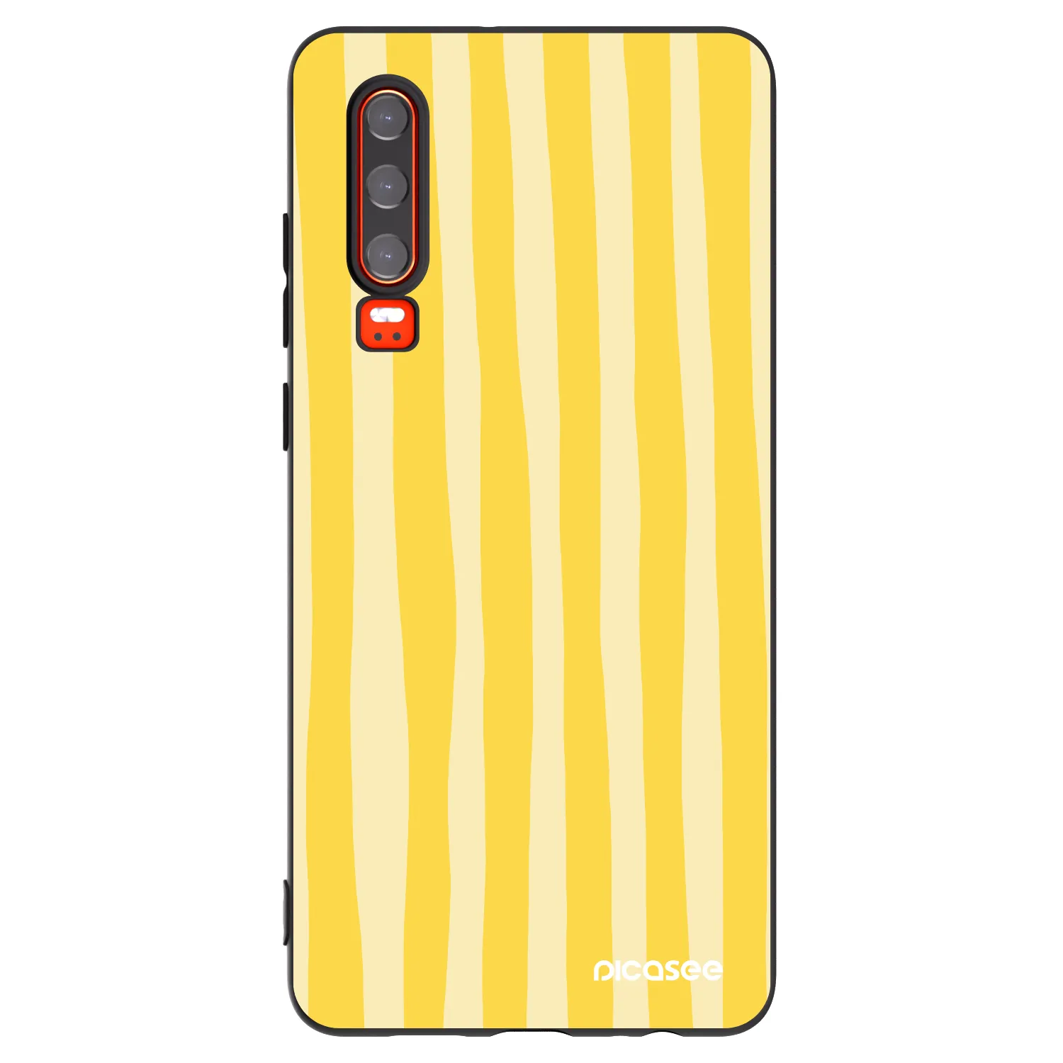 Picasee crna silikonska maskica za Huawei P30 - Lines lemon
