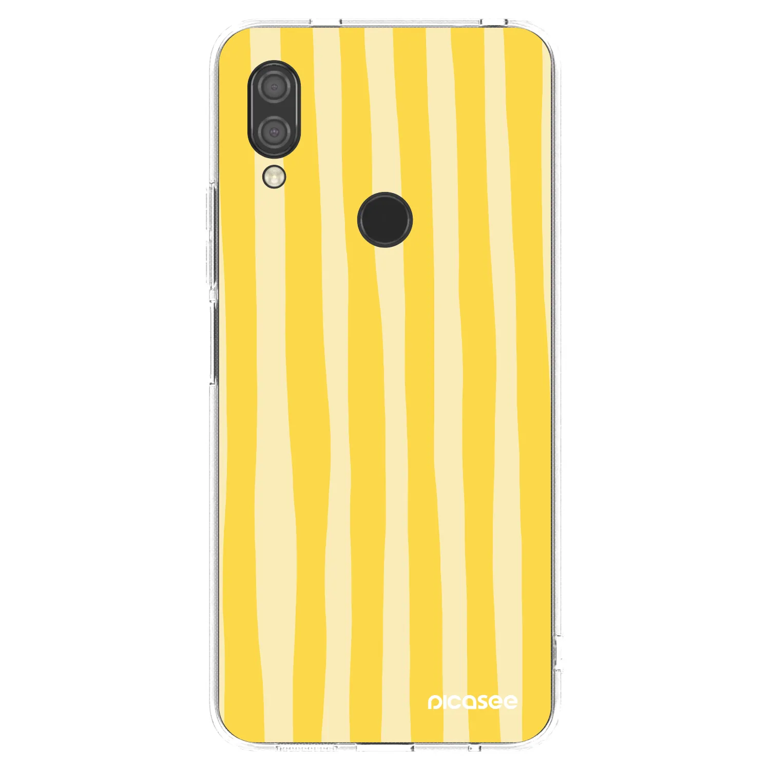 Picasee silikonska prozirna maskica za Xiaomi Redmi 7 - Lines lemon
