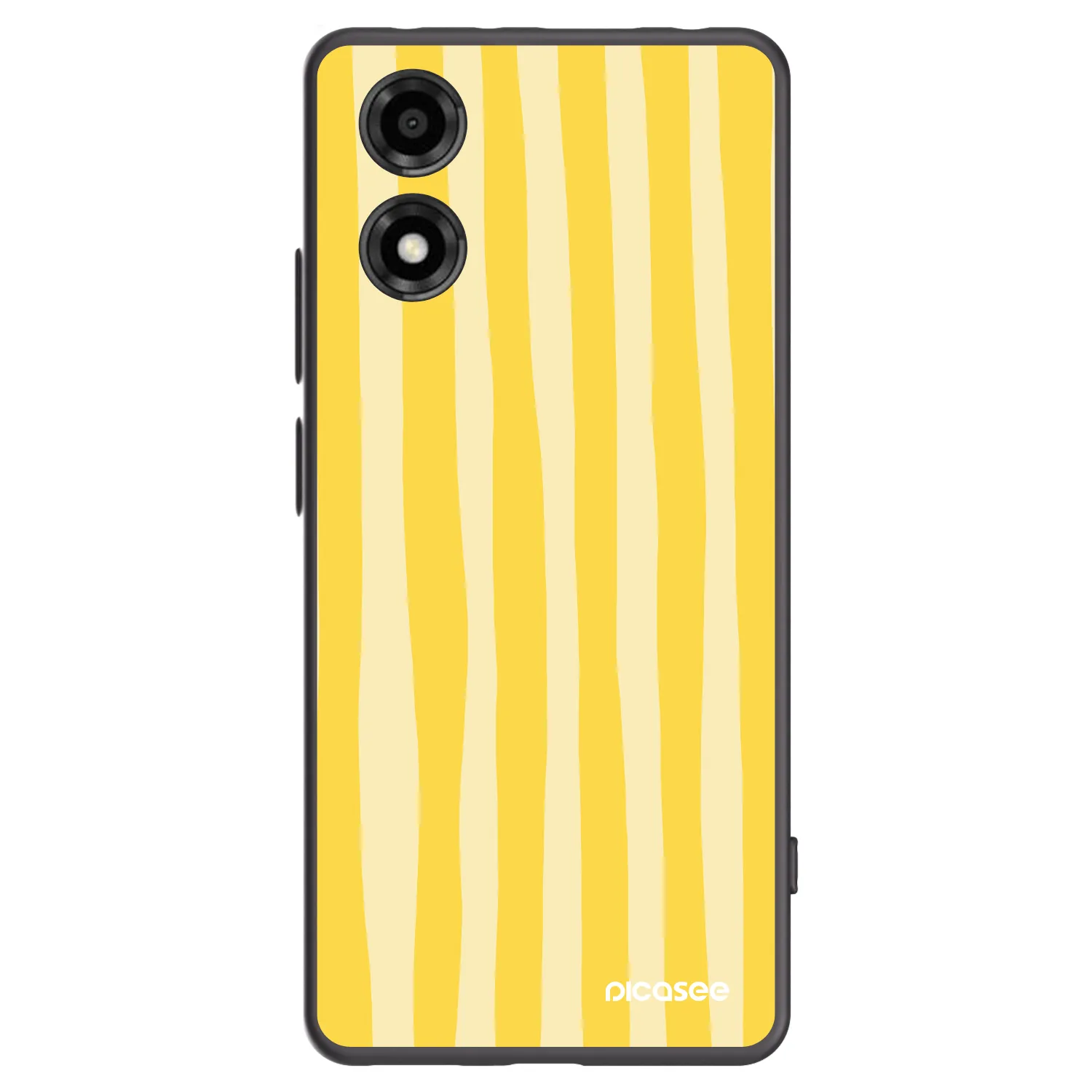 Picasee crna silikonska maskica za Motorola Moto E14 - Lines lemon