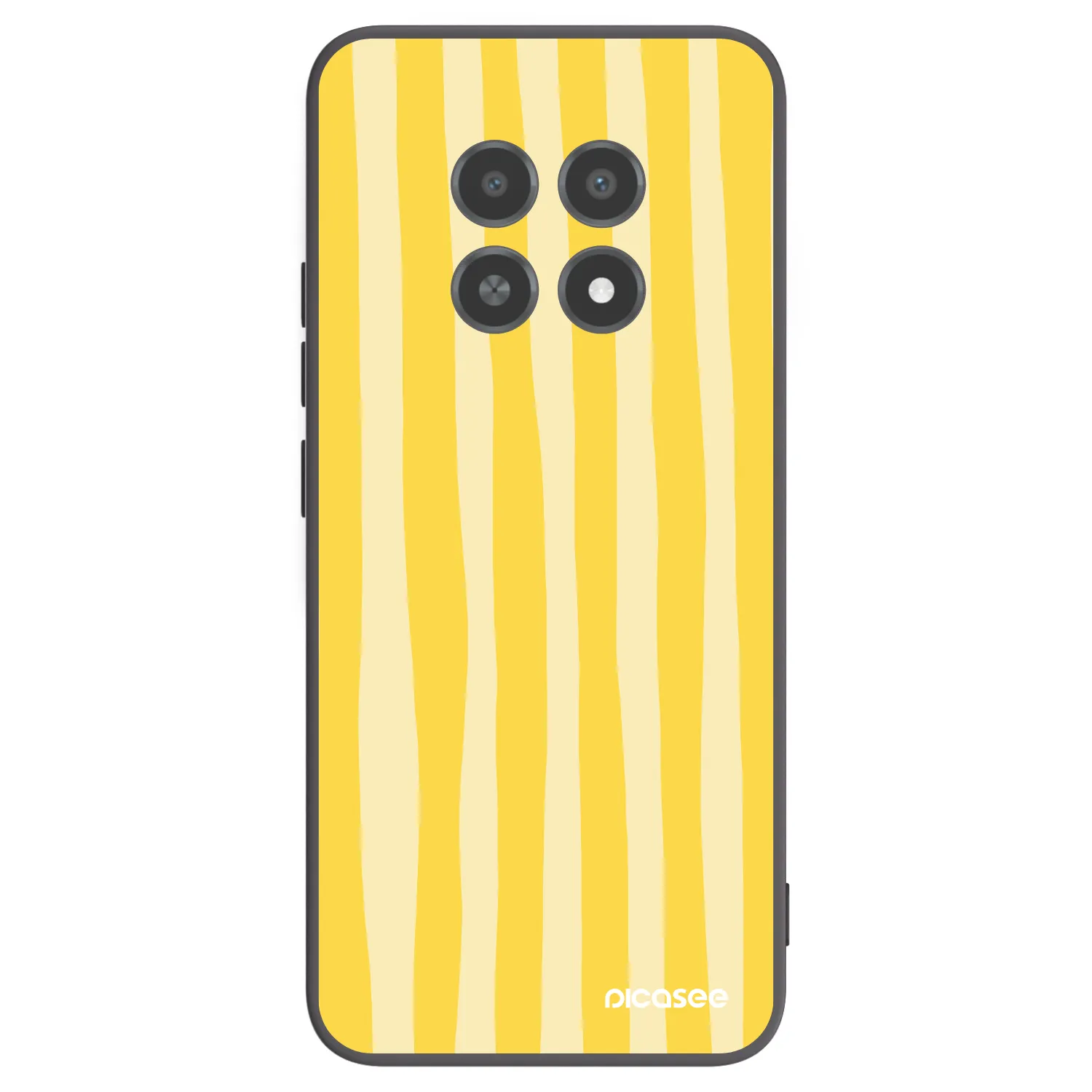 Picasee crna silikonska maskica za Realme 12X - Lines lemon