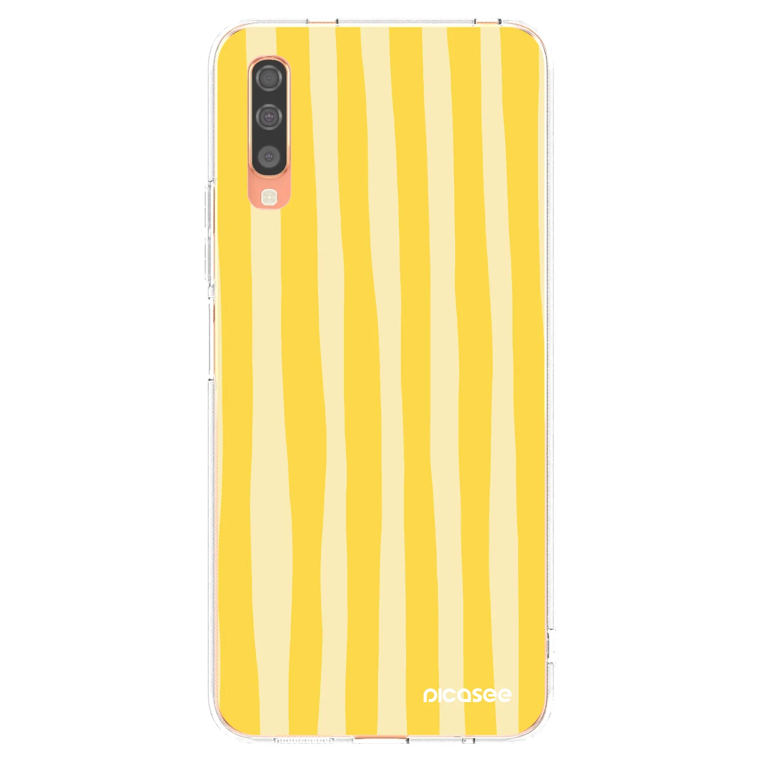 Picasee silikonska prozirna maskica za Samsung Galaxy A70 A705F - Lines lemon