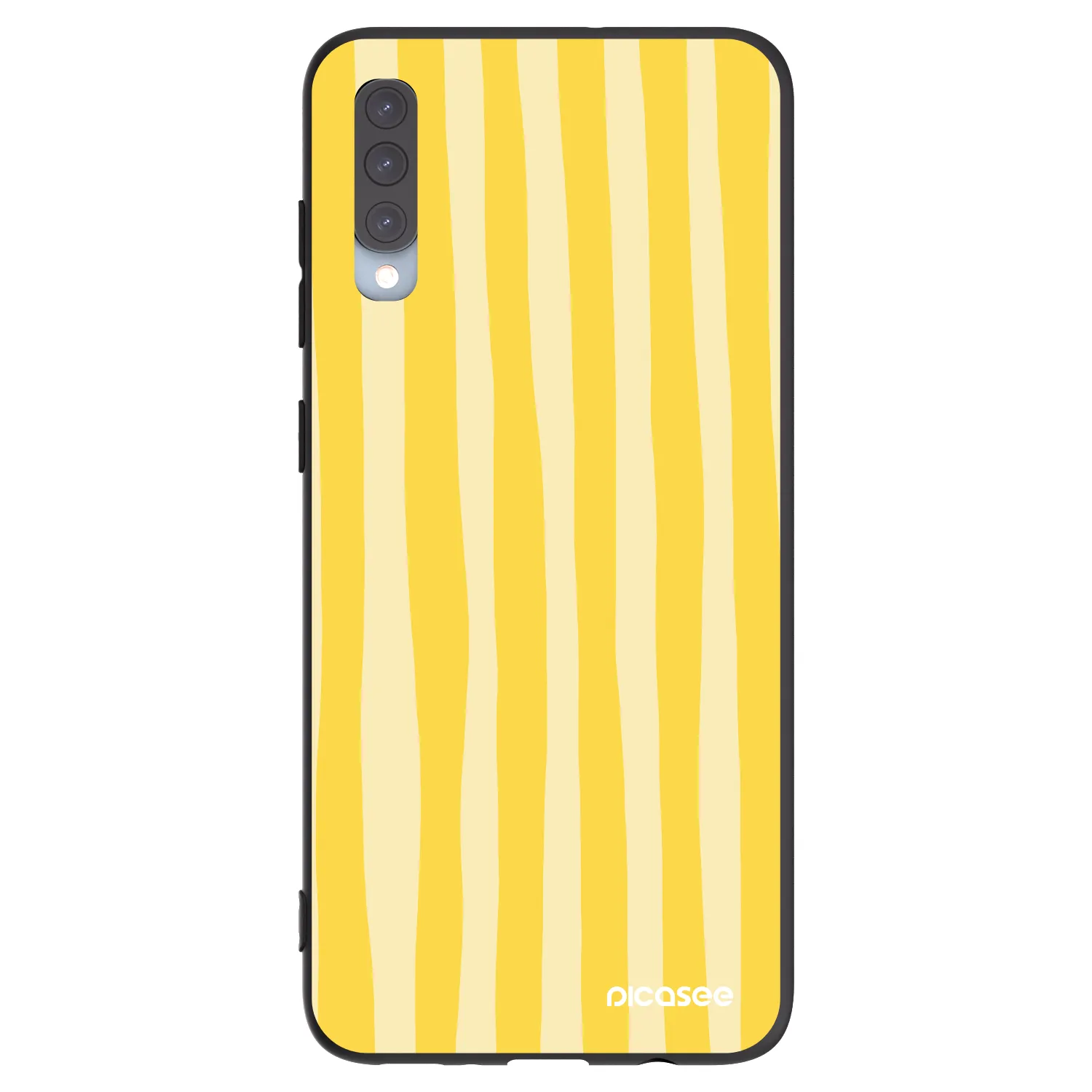 Picasee crna silikonska maskica za Samsung Galaxy A70 A705F - Lines lemon