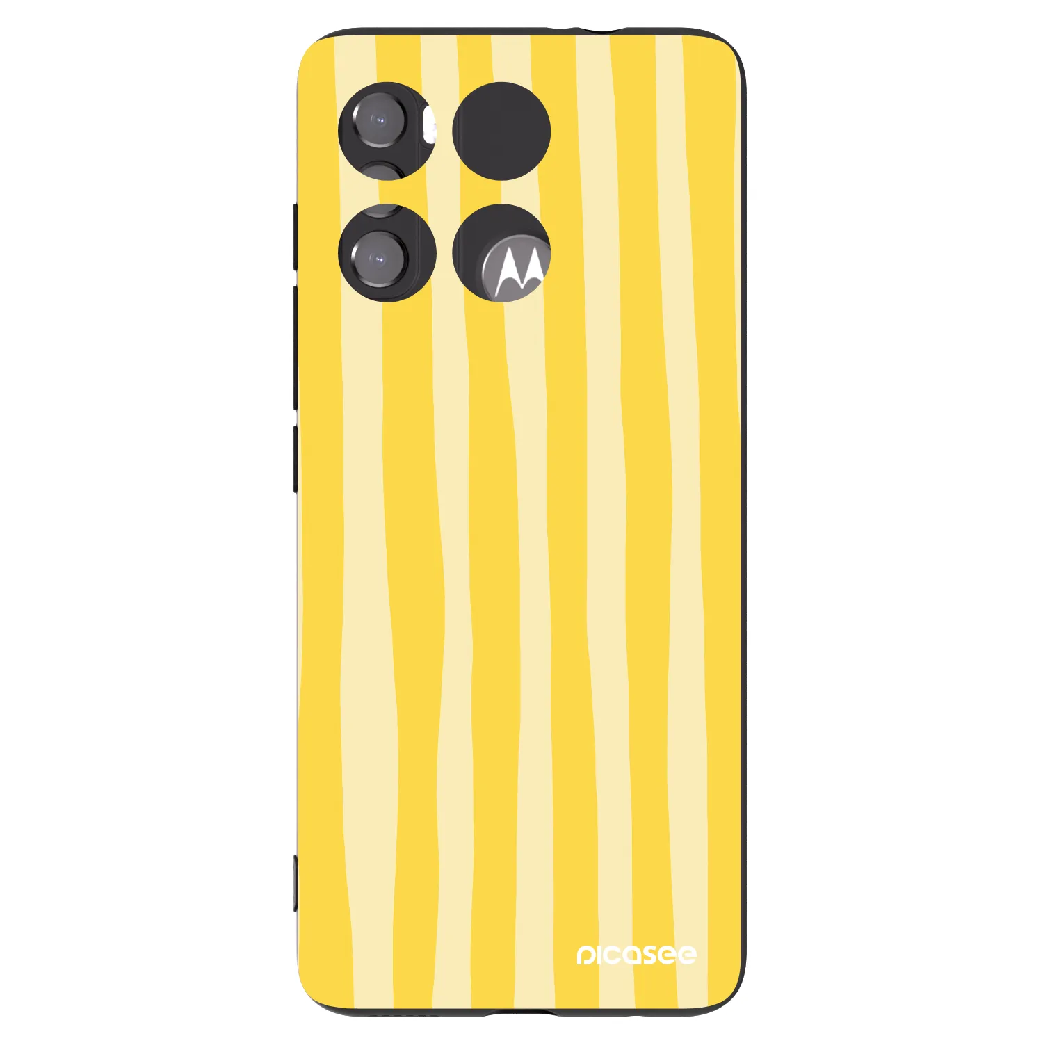 Picasee crna silikonska maskica za Motorola Edge 60 5G - Lines lemon
