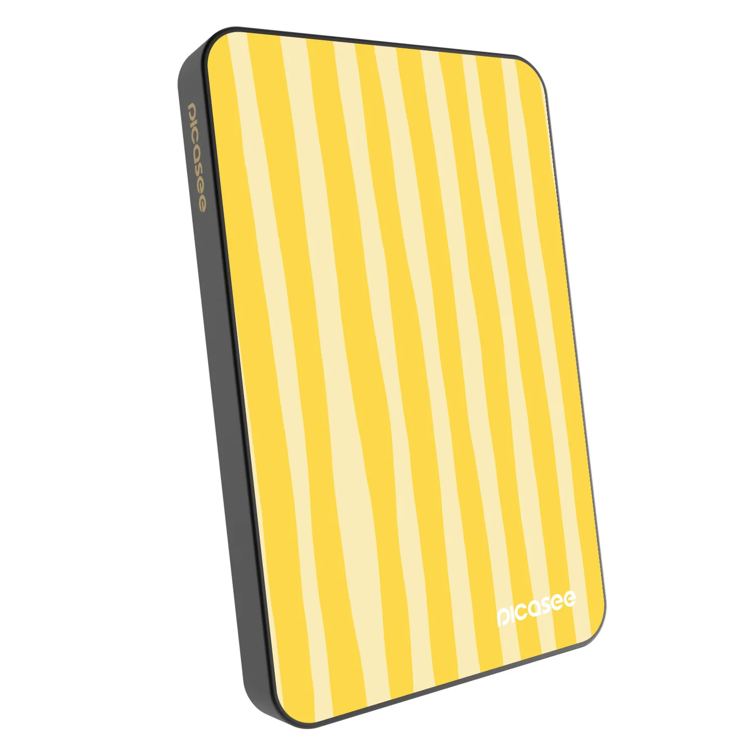 Picasee Prijenosni punjač s MagSafe 5 000 mAh Sivo - Lines lemon