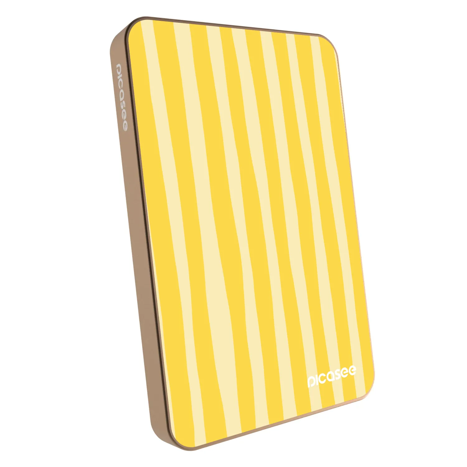 Picasee Prijenosni punjač s MagSafe 5 000 mAh Zlatni - Lines lemon