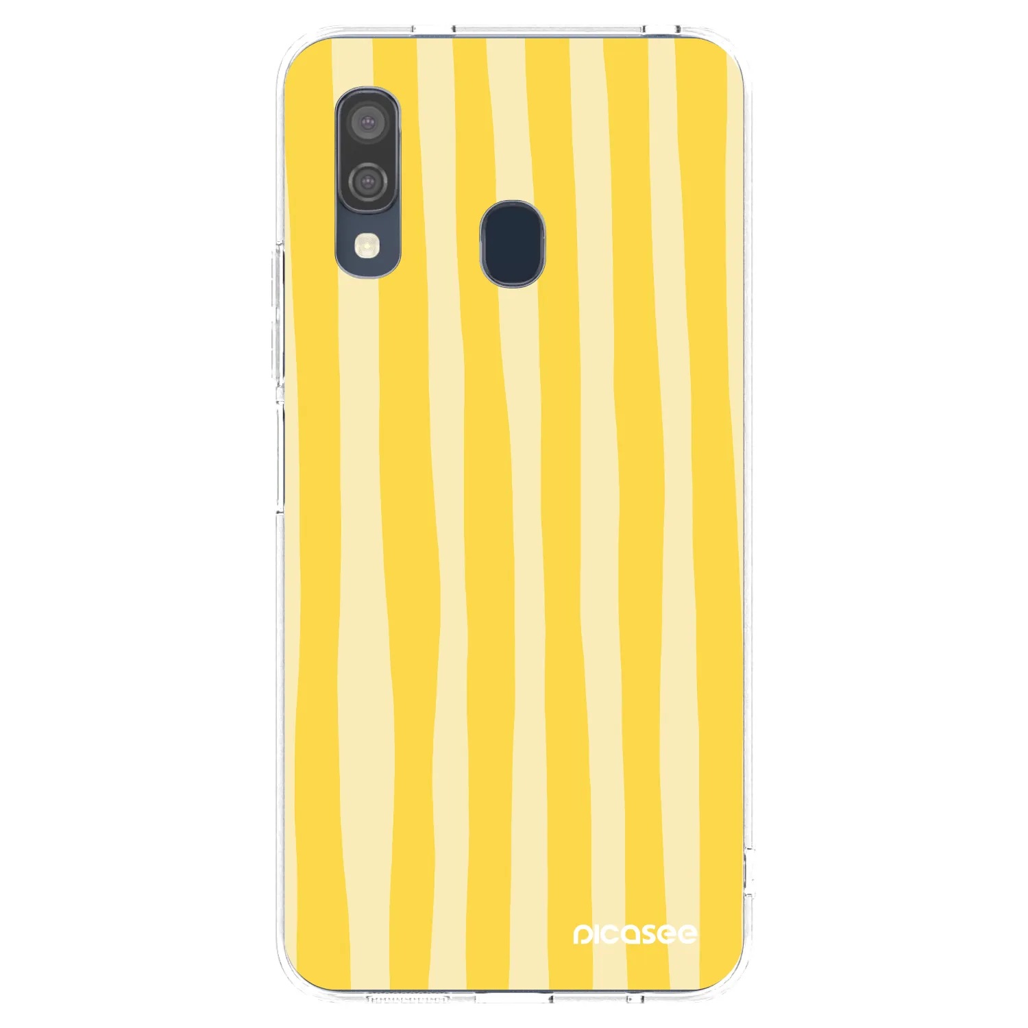 Picasee silikonska prozirna maskica za Samsung Galaxy A40 A405F - Lines lemon