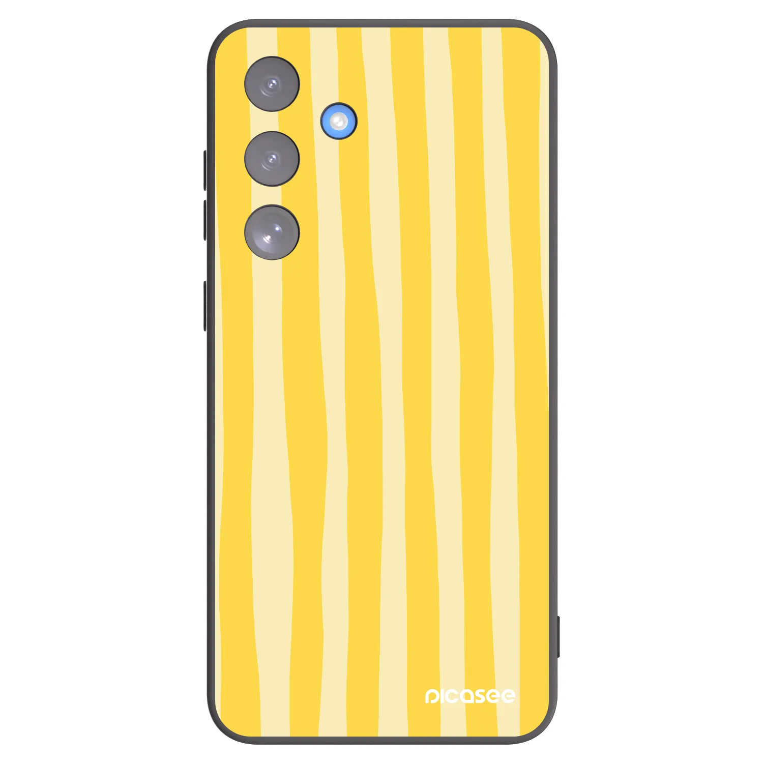 Picasee crna silikonska maskica za Samsung Galaxy S25 FE 5G - Lines lemon