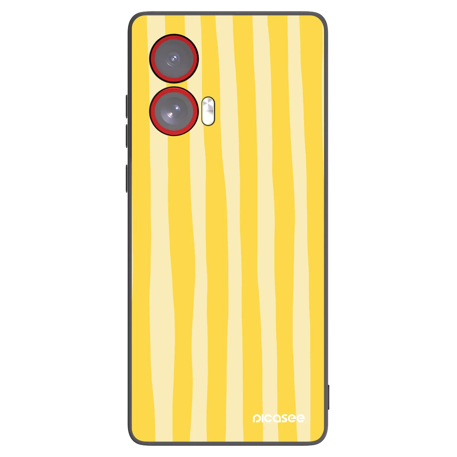 Picasee crna silikonska maskica za Motorola Edge 50 Fusion - Lines lemon