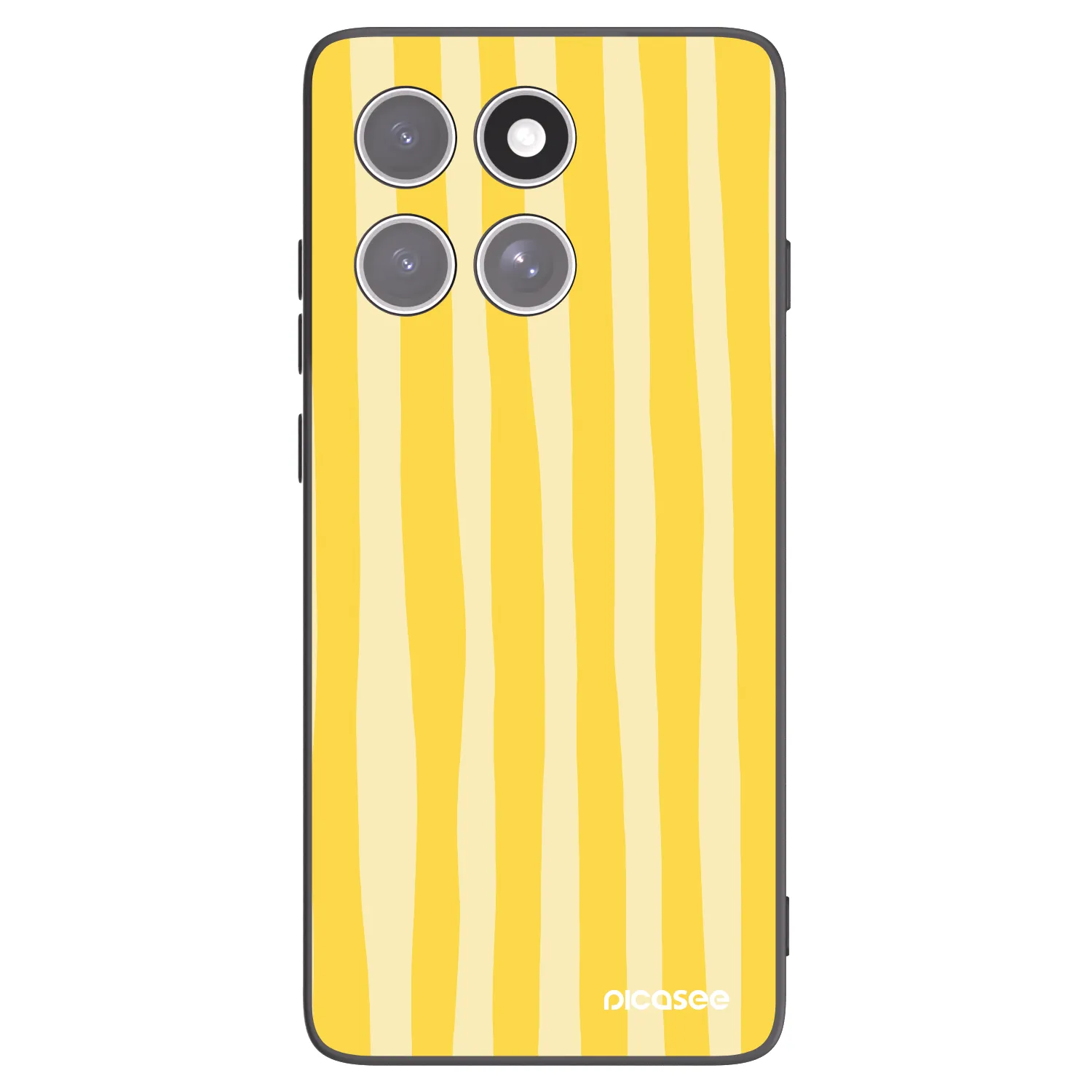 Picasee crna silikonska maskica za Motorola Edge 60 Fusion - Lines lemon