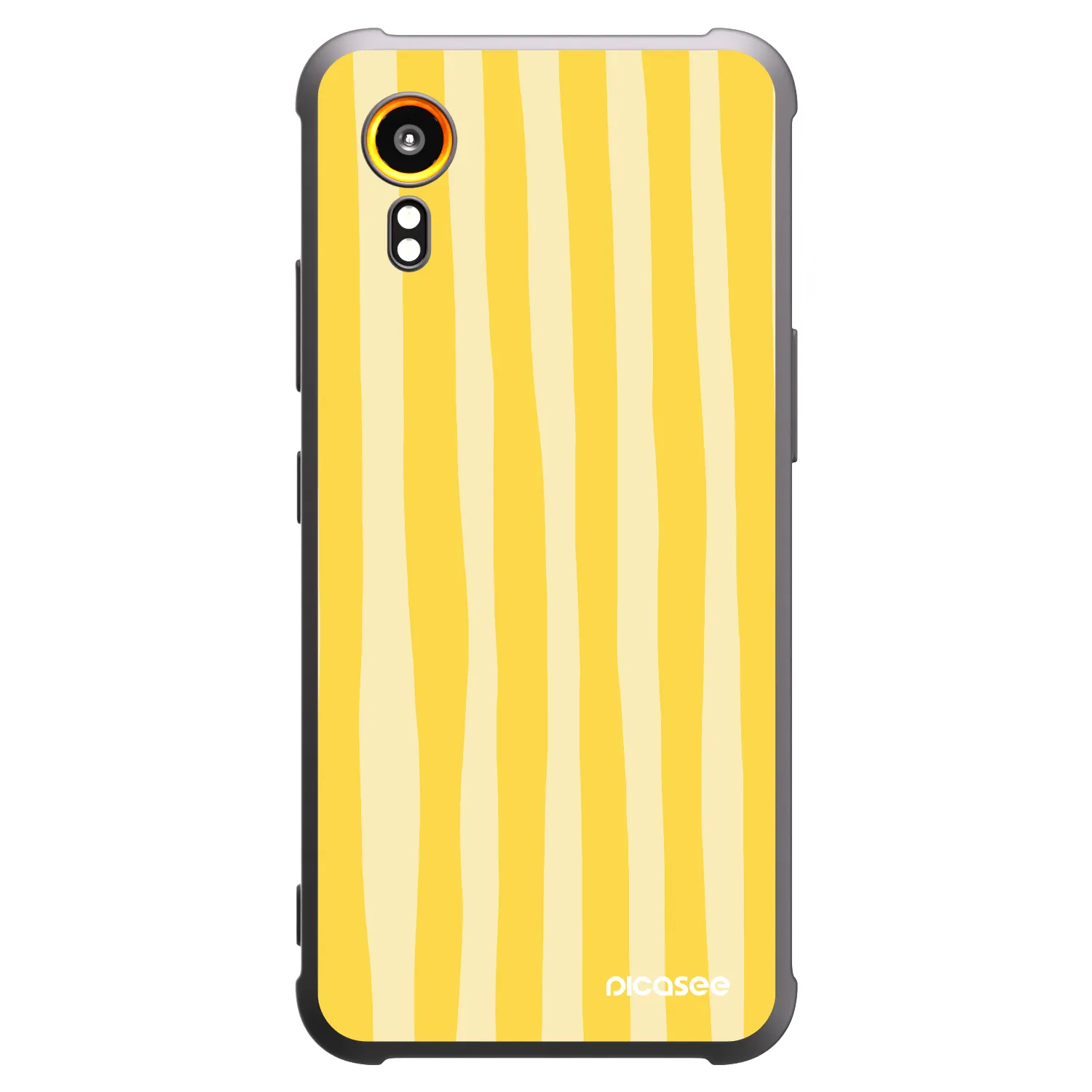 Picasee crna silikonska maskica za Samsung Galaxy Xcover 7 - Lines lemon