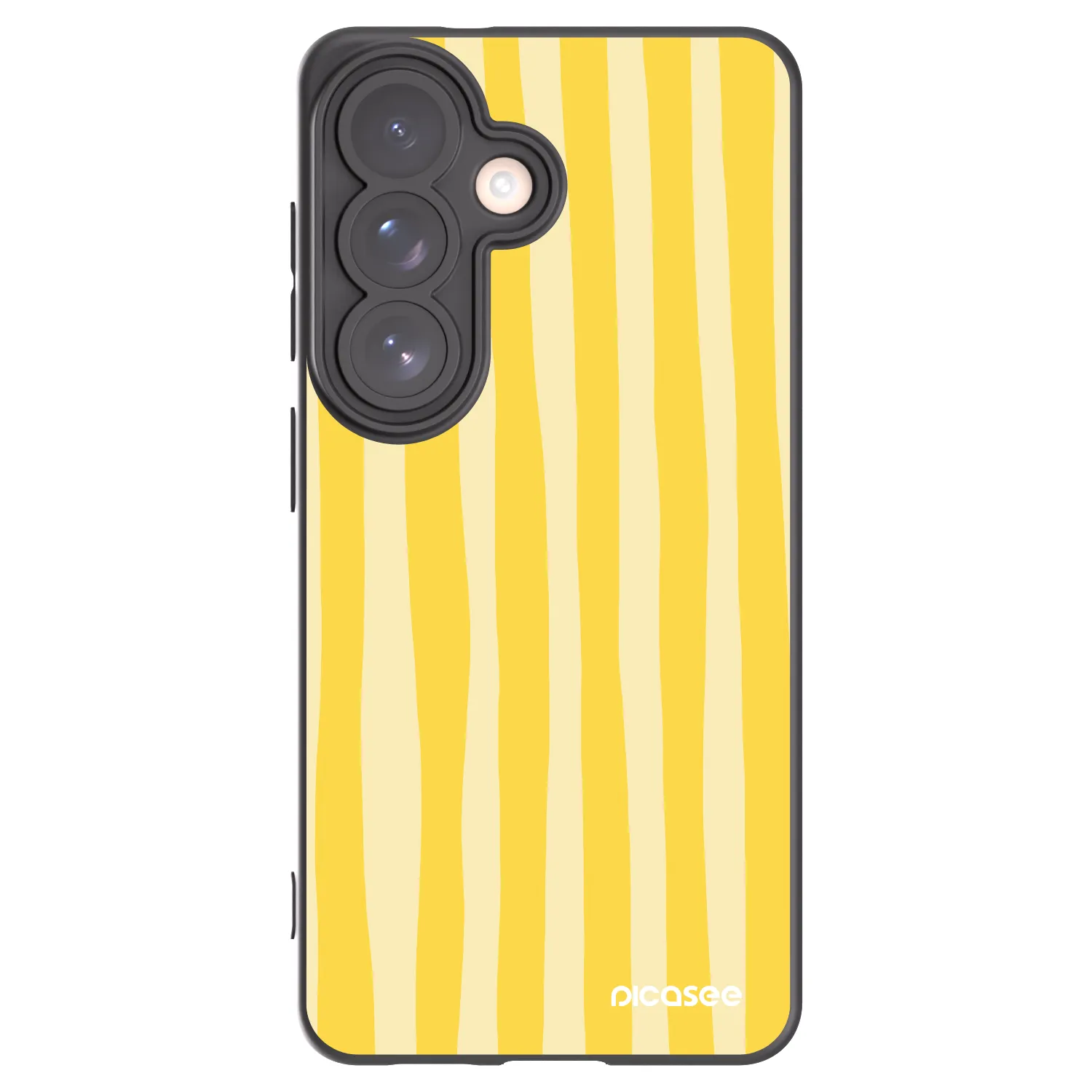 Picasee crna silikonska maskica za Samsung Galaxy S26 - Lines lemon
