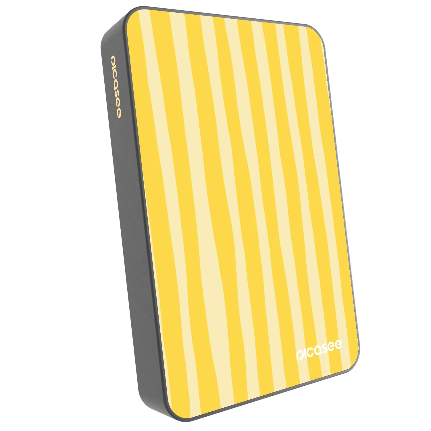 Picasee Prijenosni punjač s MagSafe 10 000 mAh Sivo - Lines lemon
