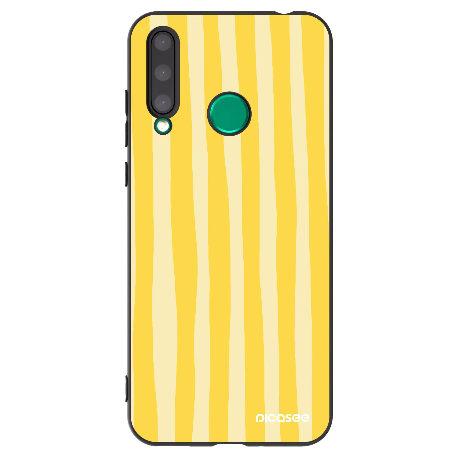 Picasee crna silikonska maskica za Honor 20 Lite - Lines lemon