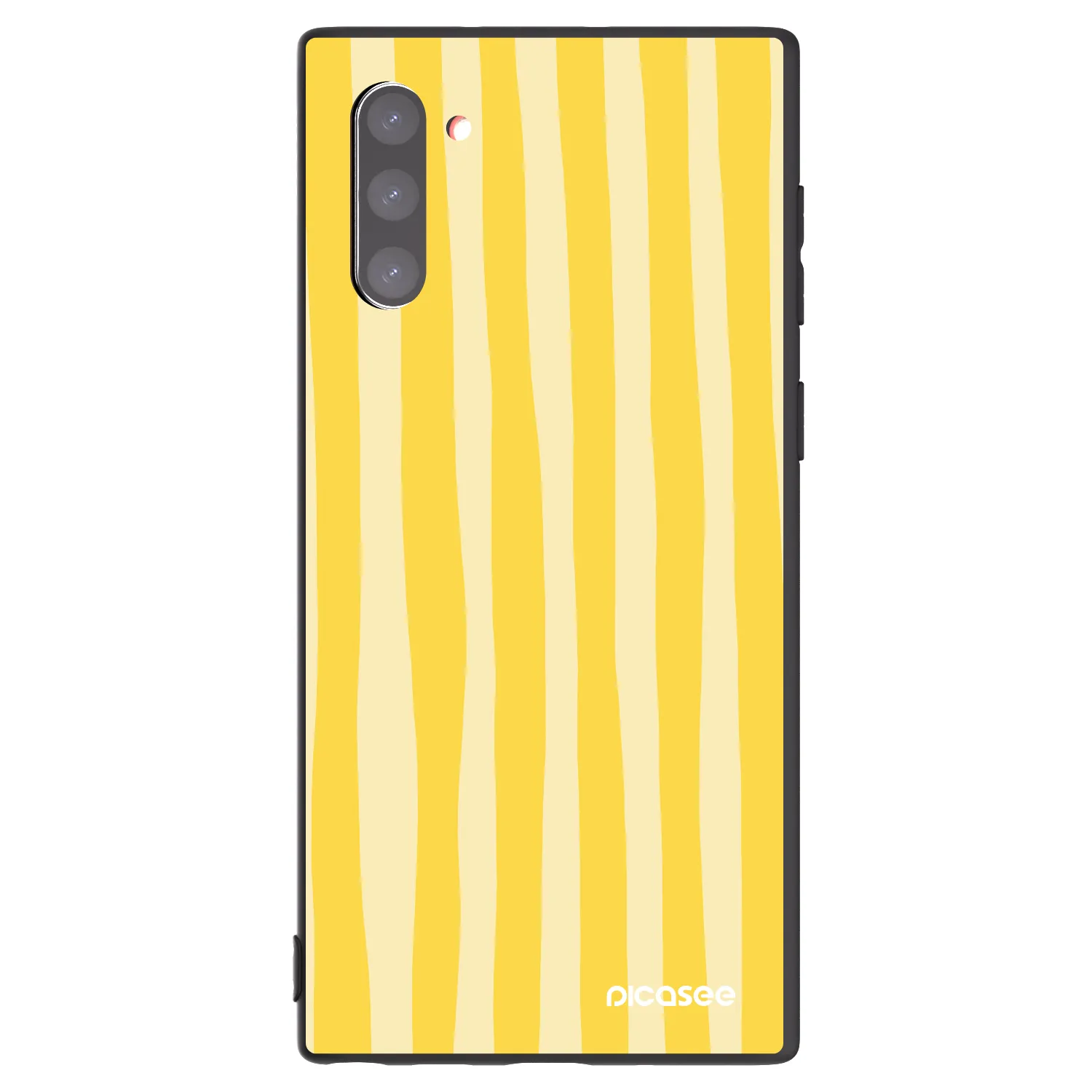 Picasee crna silikonska maskica za Samsung Galaxy Note 10 N970F - Lines lemon