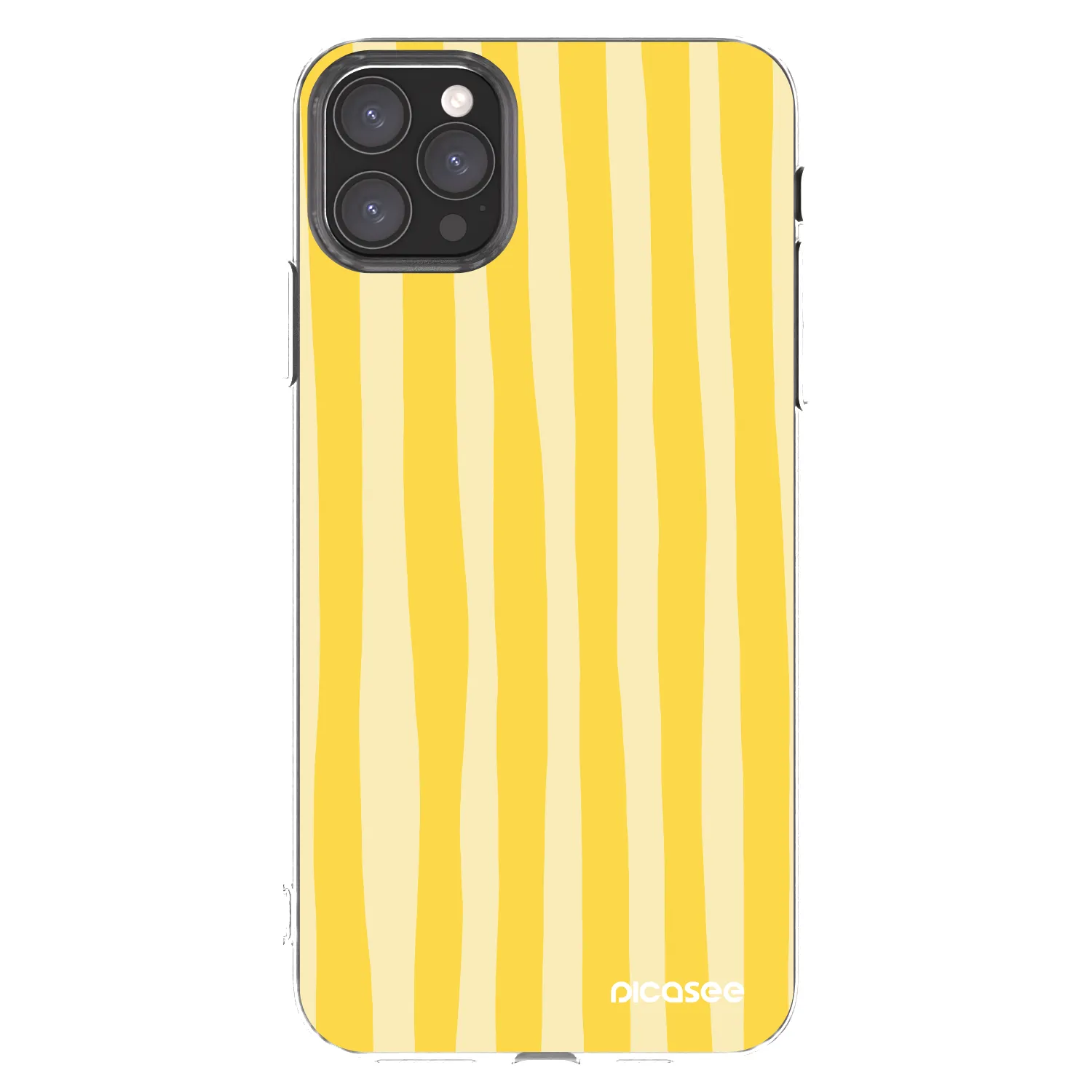 Picasee silikonska prozirna maskica za Apple iPhone 11 Pro Max - Lines lemon