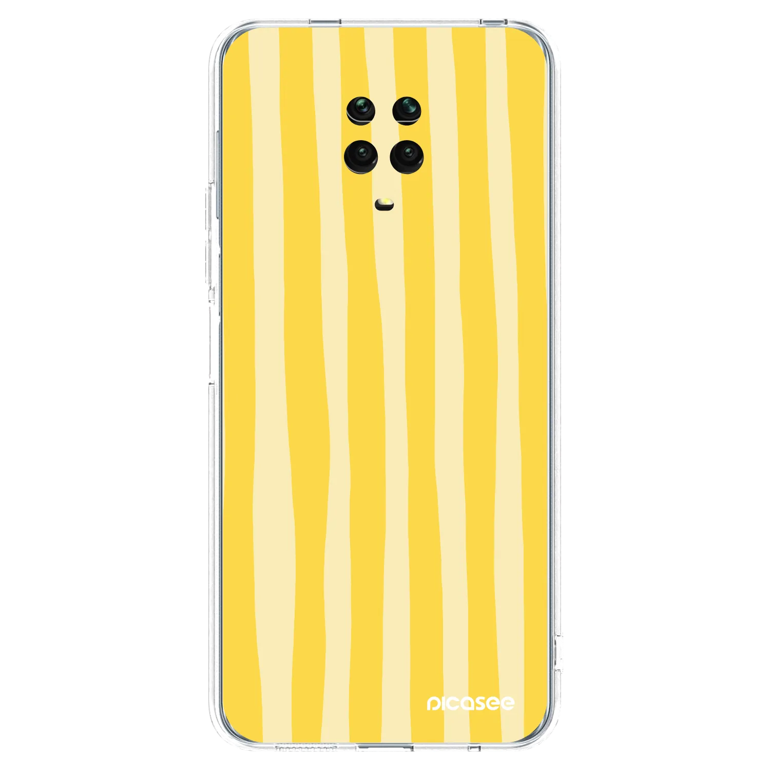 Picasee silikonska prozirna maskica za Xiaomi Redmi Note 9 Pro - Lines lemon