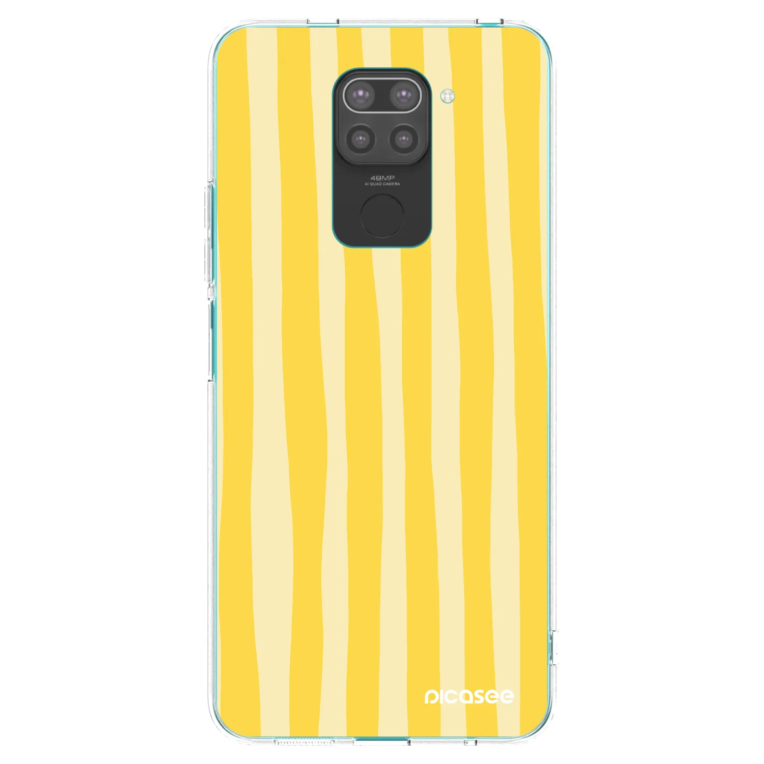 Picasee crna silikonska maskica za Xiaomi Redmi Note 9 - Lines lemon