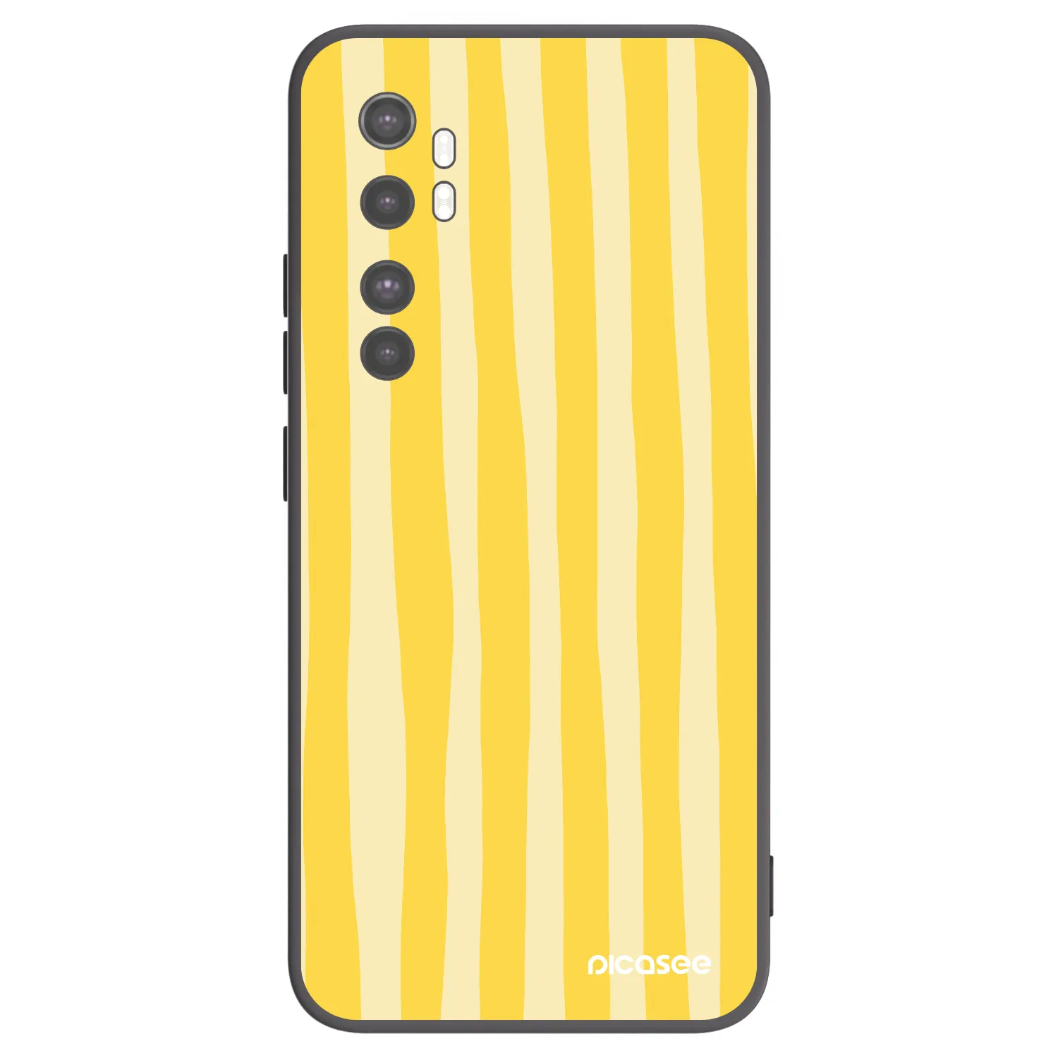 Picasee crna silikonska maskica za Xiaomi Mi Note 10 Lite - Lines lemon