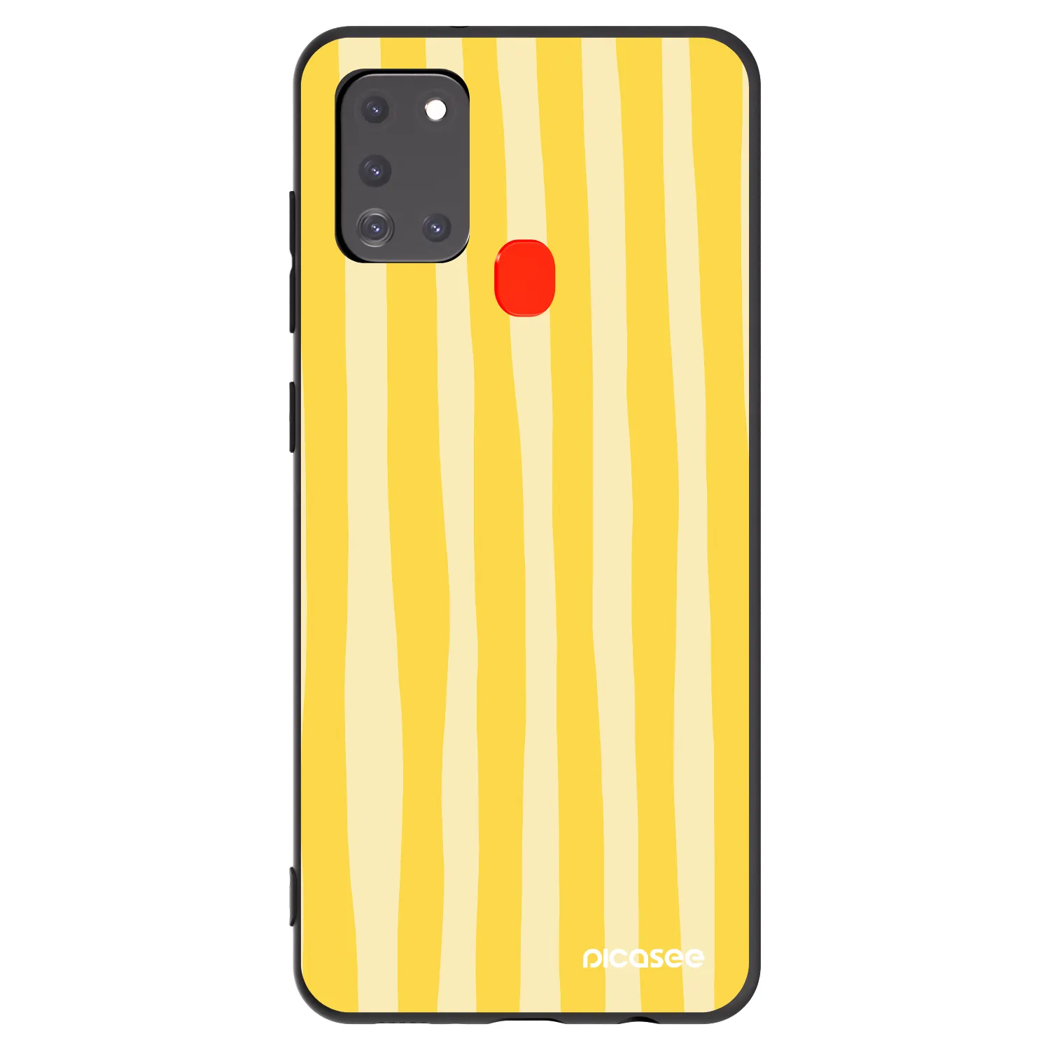 Picasee crna silikonska maskica za Samsung Galaxy A21s - Lines lemon