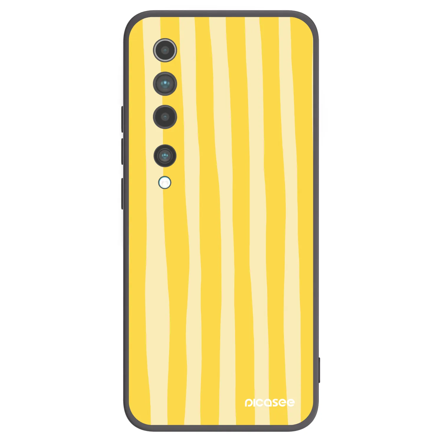 Picasee crna silikonska maskica za Xiaomi Mi 10 - Lines lemon