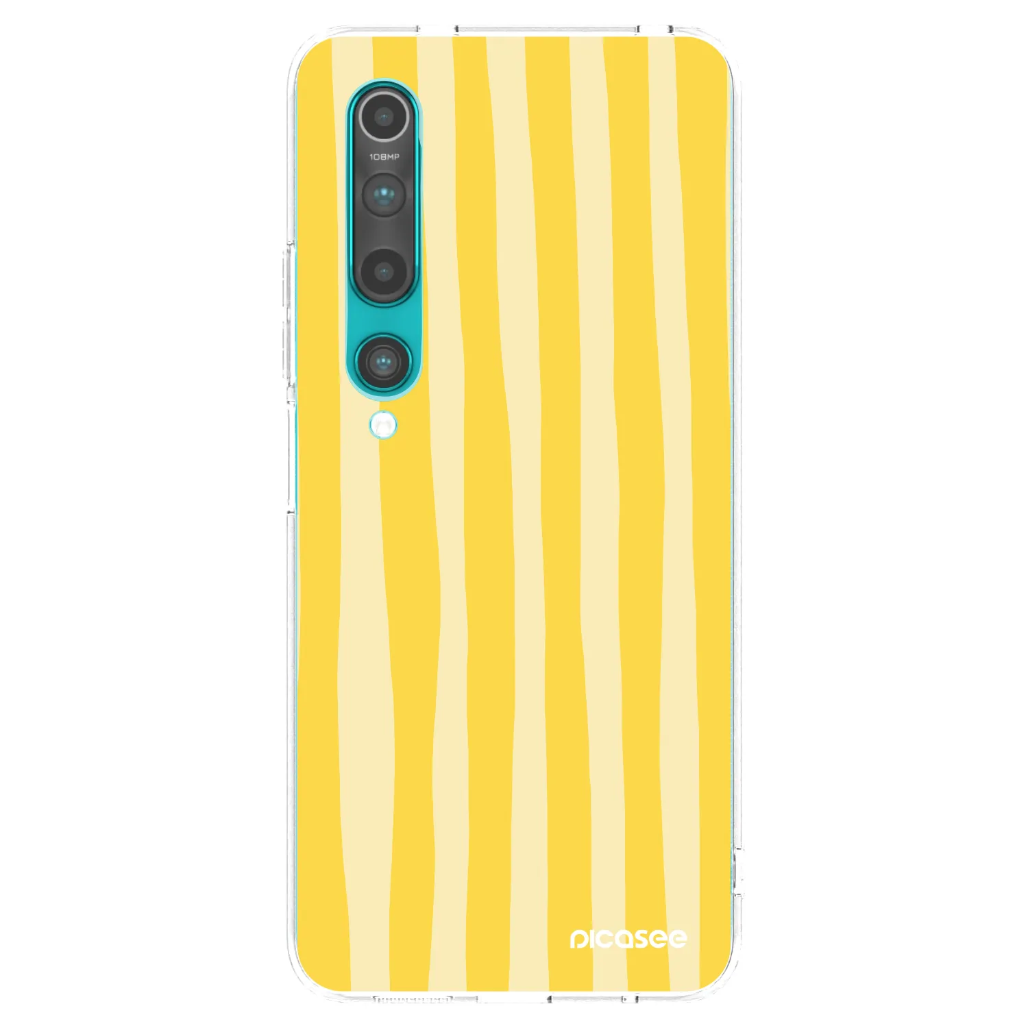 Picasee silikonska prozirna maskica za Xiaomi Mi 10 - Lines lemon