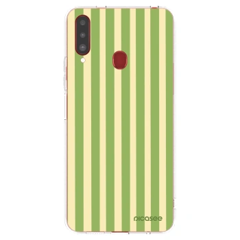 Picasee silikonska prozirna maskica za Samsung Galaxy A20s - Lines Matcha
