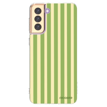 Picasee silikonska prozirna maskica za Samsung Galaxy S21+ 5G G996F - Lines Matcha