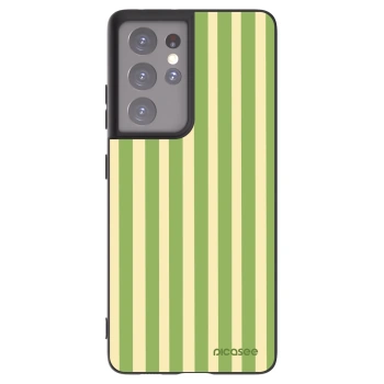 Picasee crna silikonska maskica za Samsung Galaxy S21 Ultra 5G G998B - Lines Matcha