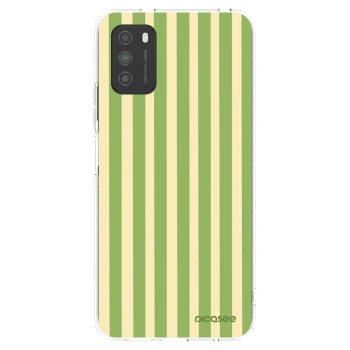 Picasee silikonska prozirna maskica za Xiaomi Poco M3 - Lines Matcha