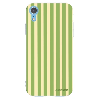 Picasee silikonska prozirna maskica za Apple iPhone XR - Lines Matcha